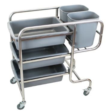 CARRO PARA CUBIERTOS Y PLATOS INOX 5 CANASTAS CWT-1