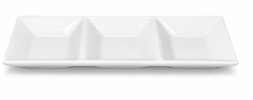 BANDEJA TRIO RECTANGULAR BLANCA 9X3"