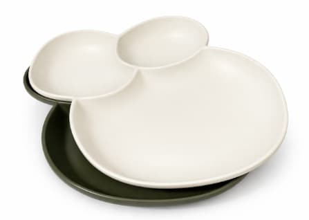 PLATO DE CERÁMICA BLANCO CON 3 DIVISIONES 12.5"