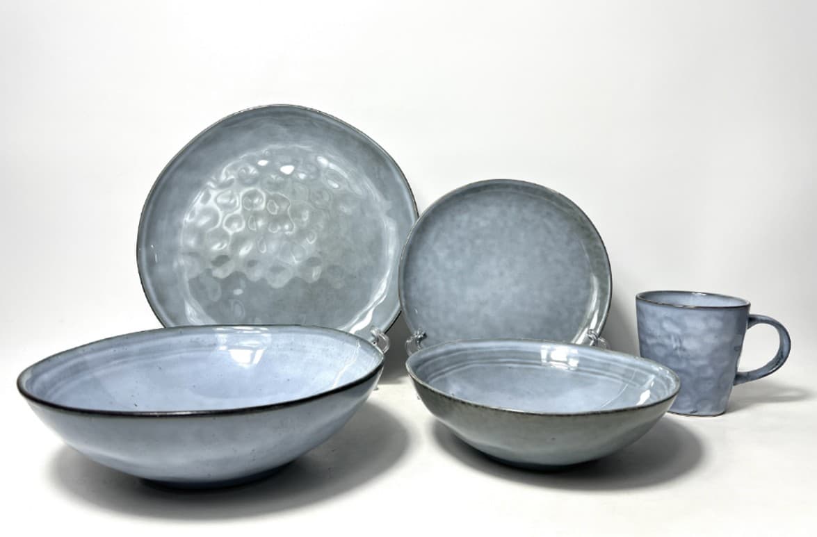 PLATO DE CERÁMICA REDONDO AZUL CLARO 7"