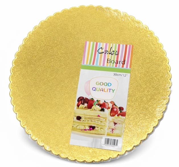 BASE PASTEL DORADA MATE REDONDA 12" SET 5 PZAS