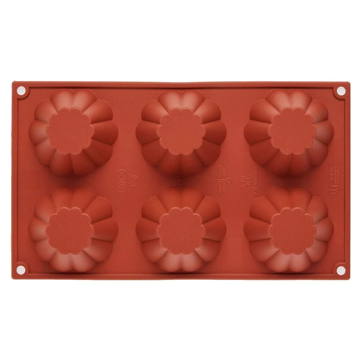 MOLDE DE SILICONA 6 BRIOCHETTE CANNELLATA 29*17*3 CM