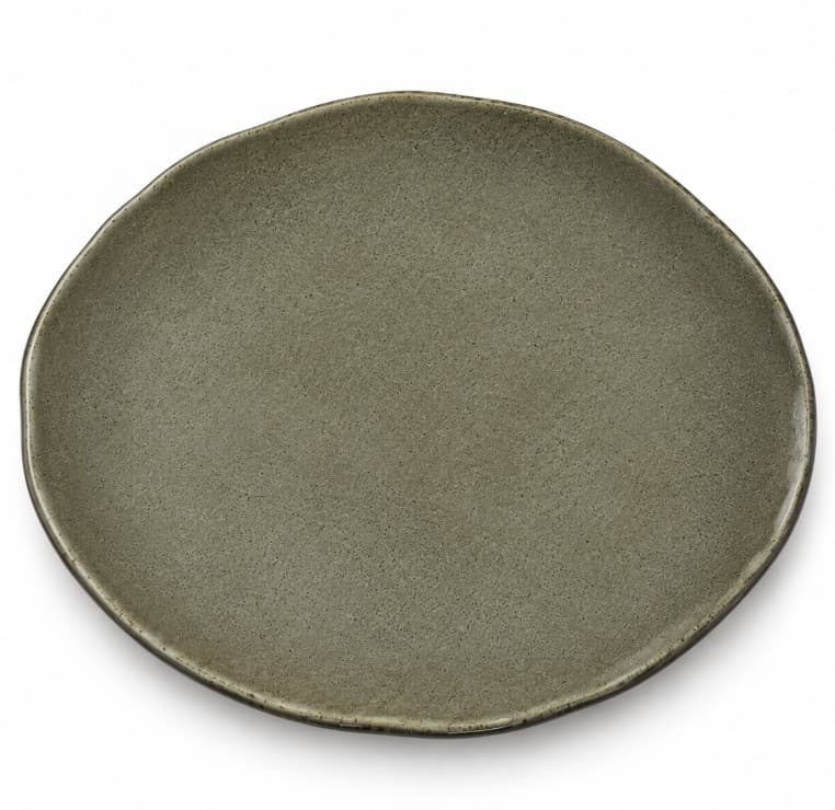 PLATO DE CERÁMICA REDONDO VERDE 11"