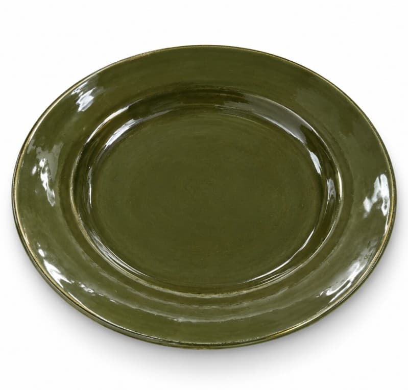 PLATO DE CERÁMICA REDONDO MARRON O VERDE 8.25" / 21 cm 