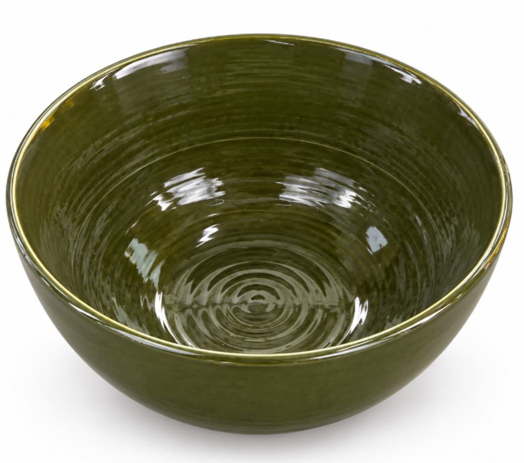 BOWL DE CERÁMICA REDONDO MARRON O VERDE 6" / 15x7 cm