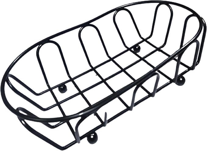 CESTA DE SERVIR NEGRA OVALADA 18.5X10.5X5 CM
