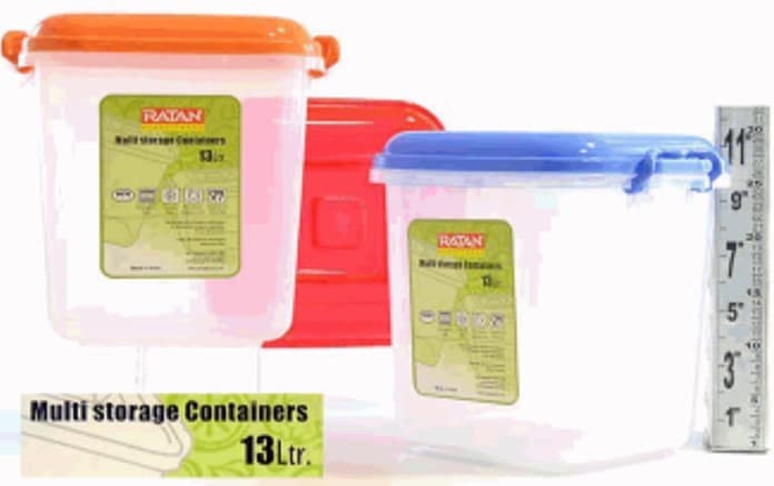ENVASE DE PLÁSTICO REDONDO CON TAPA 13 LITROS