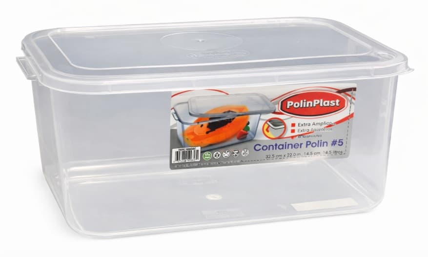 ENVASE DE PLÁSTICO RECTANGULAR 5.8 LITROS