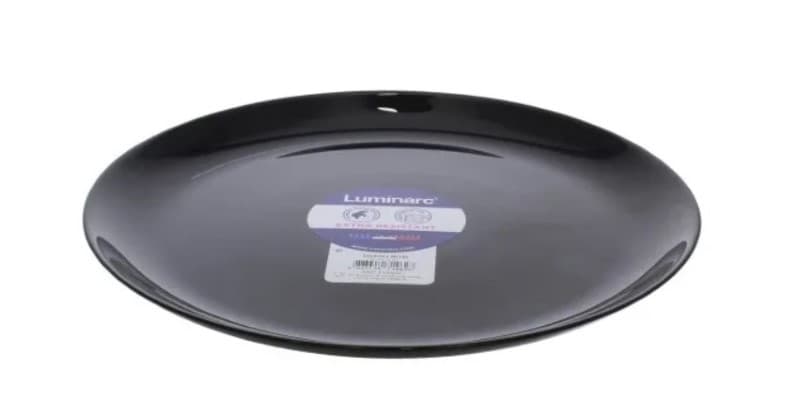 PLATO DE CERÁMICA REDONDO NEGRO 9.5"