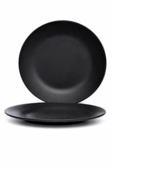 PLATO DE MELAMINA NEGRO REDONDO 7"