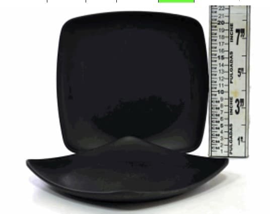 PLATO DE MELAMINA NEGRO CUADRADO  8.5"