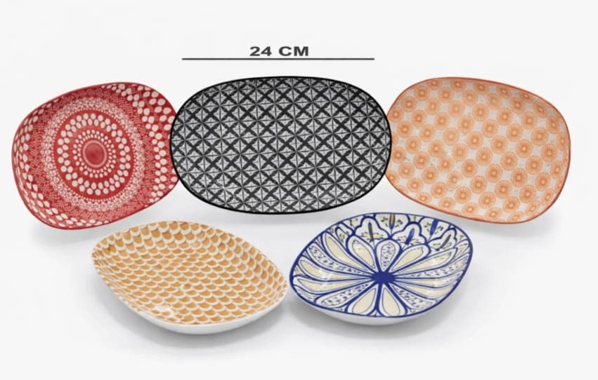 PLATO DE CERÁMICA OVALADO MANDALA 9.5"
