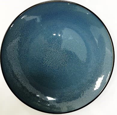 PLATO DE CERÁMICA REDONDO NEGRO / AZUL 10"