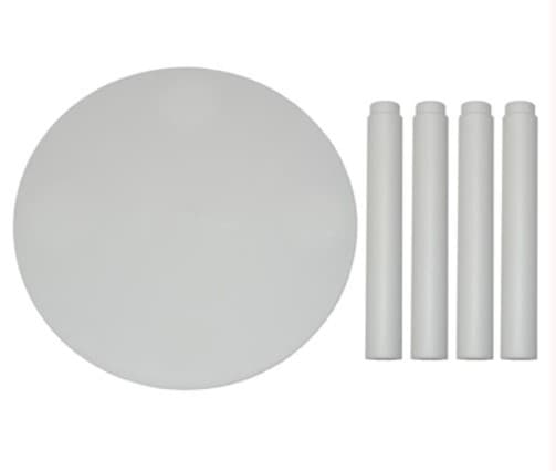 SOPORTE PARA TORTAS 20 CM SET DE 4 TUBOS + BASE REDODNDA 20 CM