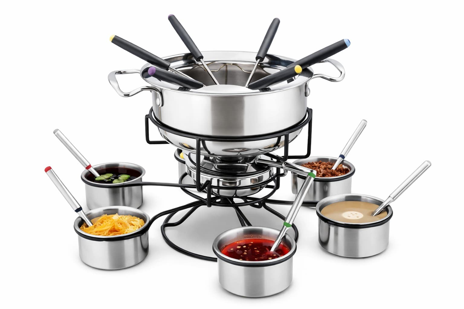 FONDUE DE CHOCOLATE AINOX  + 6 RAMEKIN DE ACERO