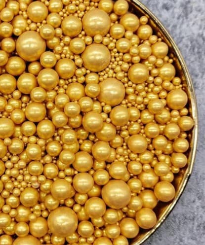 PERLAS PARA DECORAR DORADA DE 7MM 1 KG