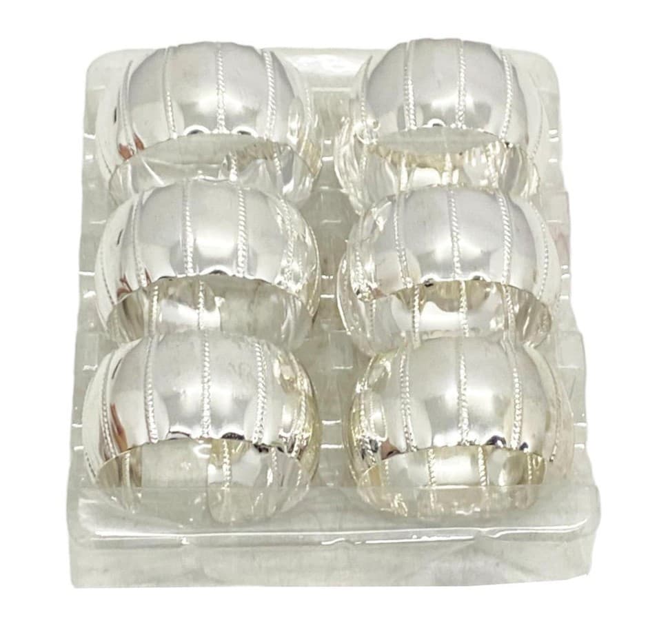 ANILLOS PARA SERVILLETAS PLATEADO SET 6 PZAS
