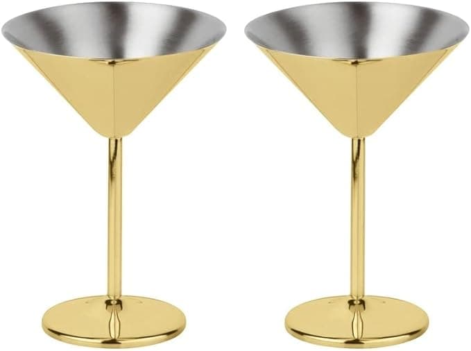 COPA DE MARTINI INOX DORADA 11X11X17CM