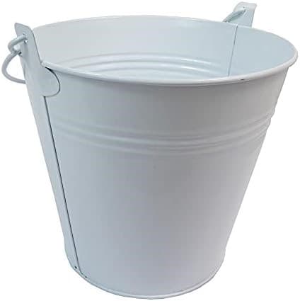 CUBETA BLANCA MINI DE METAL 8X6.5X8 CM
