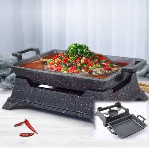 PLATO DE METAL TIPO CHAFING DISH 25X18 CM