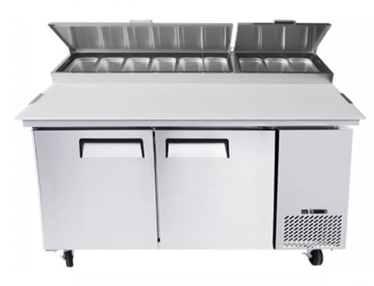 MESA REFRIGERADA DE PIZZA 2 PUERTAS 67'' 9 BANDEJAS CHEFS FACTORY