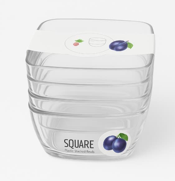 BOWL CUADRADO SET 4 PZS