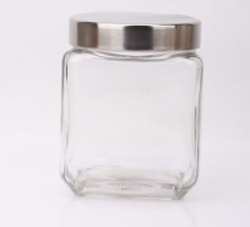 Frasco de vidrio cuadrado con tapa de acero 1200ml / 40oz