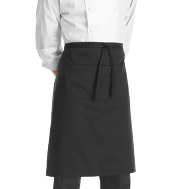DELANTAL CINTURA NEGRO 50X70CM CHEFS FACTORY
