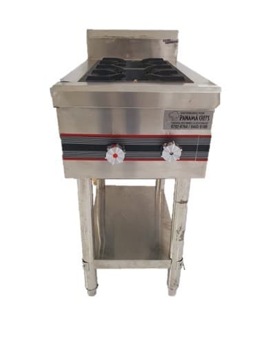 ESTUFA A GAS 2 QUEMADORES CON BASE Y ESTANTE STAR KITCHEN