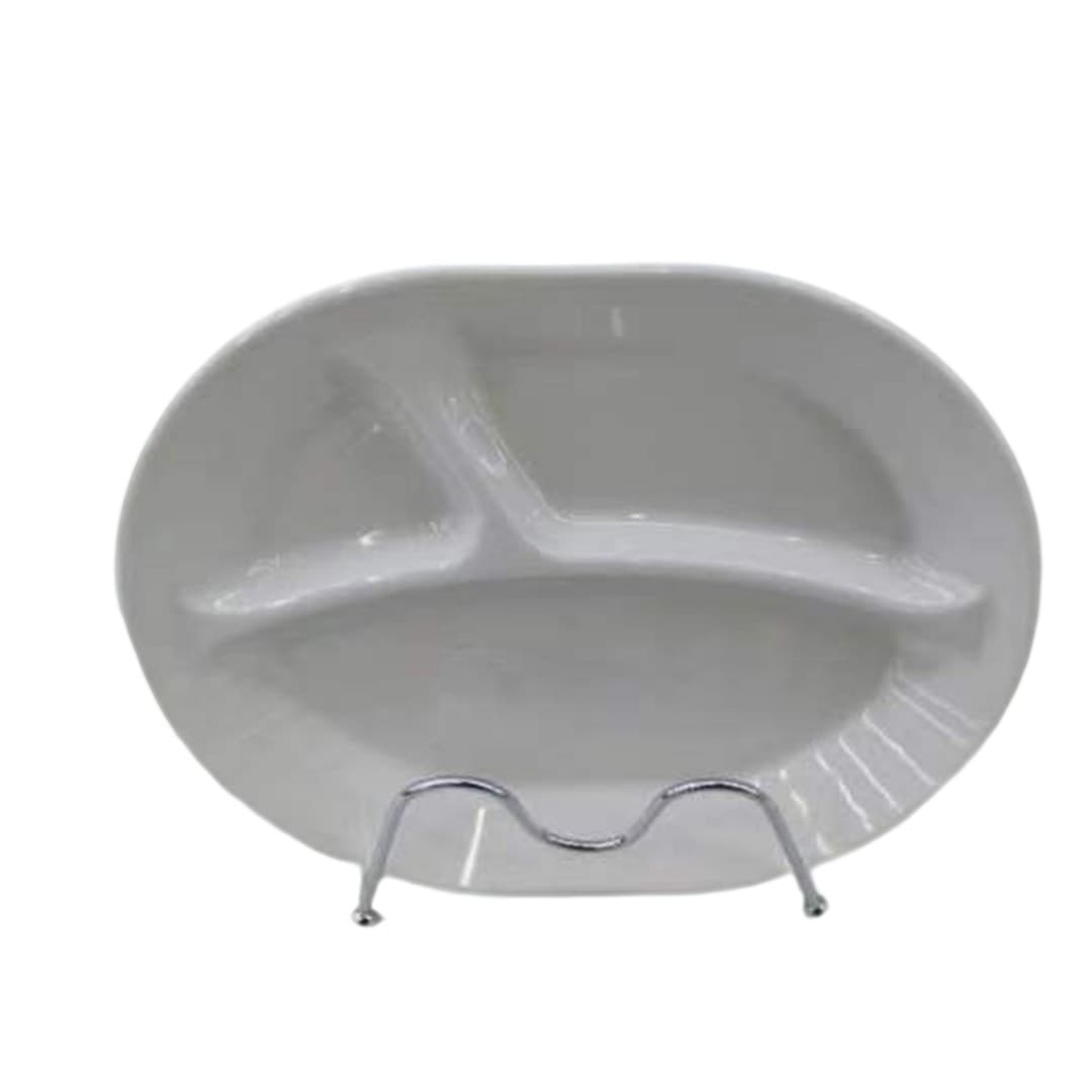 PLATO DE MELAMINA BLANCO CON DIVISIONES 12 / 30.5CM