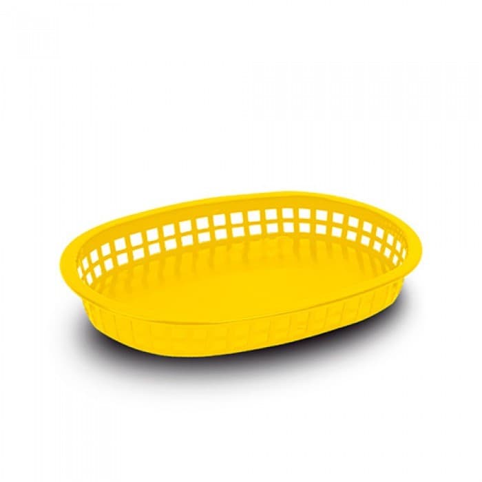 CANASTA RECTANGULAR PLASTICA AMARILLA 23.5x16CM COD: PB-9.25Y