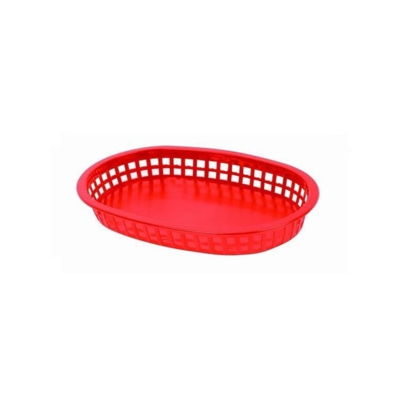 CANASTA RECTANGULAR PLASTICA ROJA 23.5x16CM COD: PBS-9.25