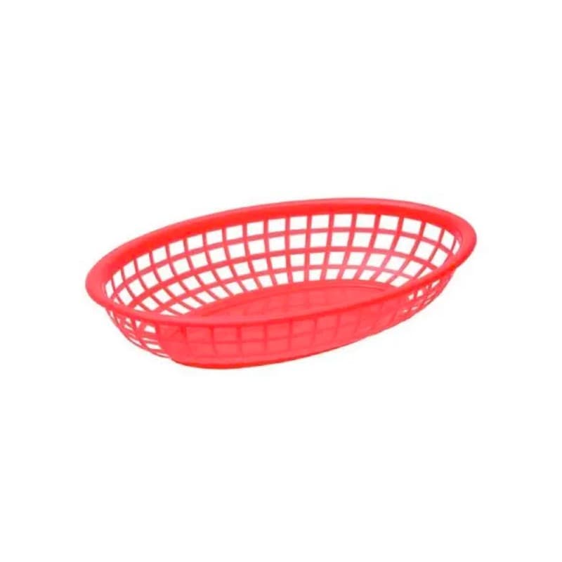 CANASTA OVALADA PLASTICA ROJA 23.5x16CM- COD:PB-24R