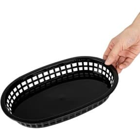 CANASTA RECTANGULAR PLASTICA NEGRA 27.38X17.5CM