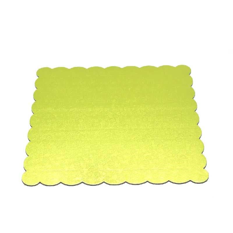 BASE PASTEL DORADA BRILLANTE CUADRADA 8"