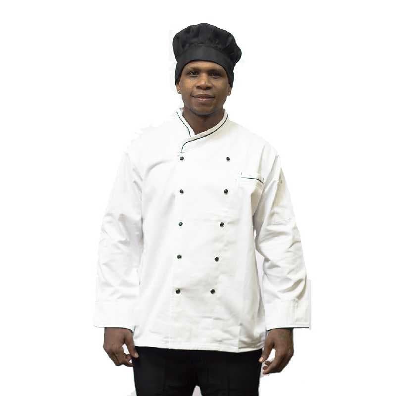 CHAQUETA BLANCA C/BTS NEGROS L/S T: XL