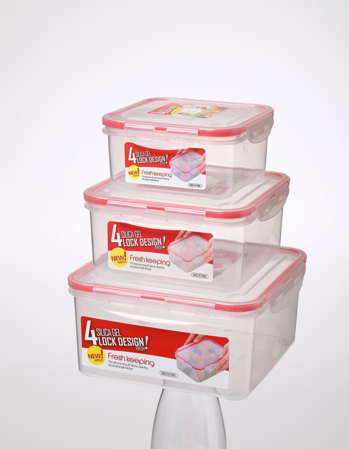 ENVASE DE PLĂSTICO CUADRADO 18X18X8.5CM- COD: 2570#