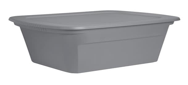 CAJA PLÁSTICA CON TAPA COLOR GRIS 52.5X38X15CM