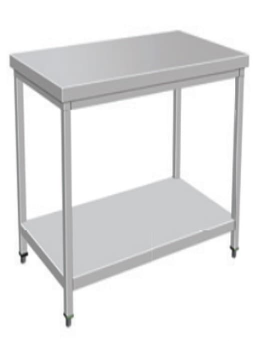 Mesa de trabajo inox sin respaldar con patas cuadradas 80*70*90cm 0.7mm