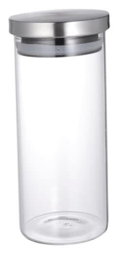 FRASCO DE VIDRIO REDONDO CON TAPA DE ACERO 10X30 CM/ 68Oz - 2000ML