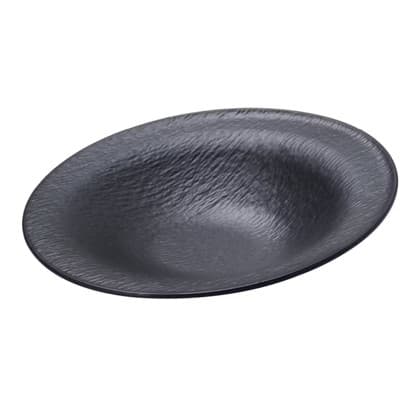 PLATO DE MELAMINA NEGRO REDONDO DE PASTA 11"