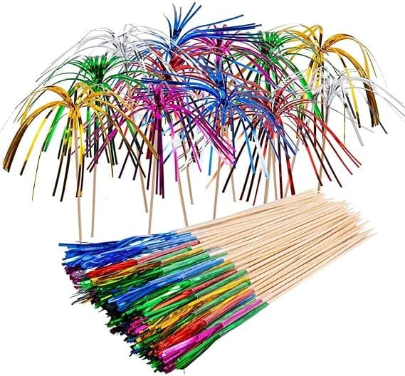 PALILLO COCTELERO COLORES 15CM SET 100 PZS