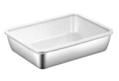 ENVASE DE ACERO RECTANGULAR CON TAPA PLASTICA 5 CM