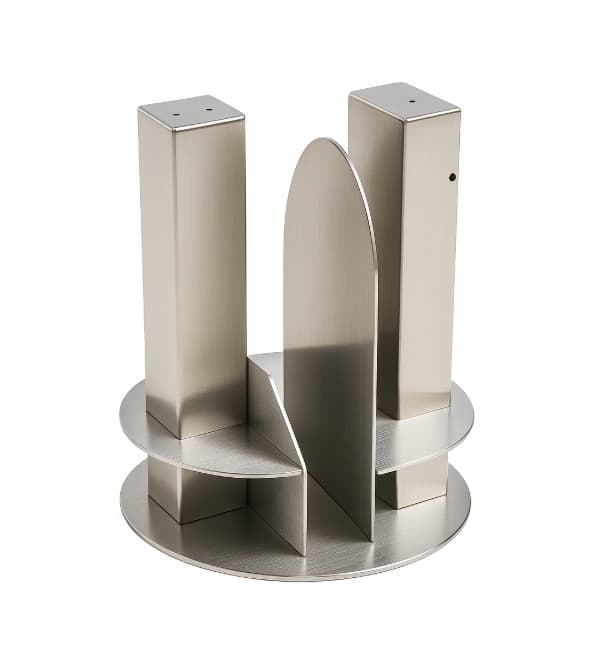 Salero y pimentero inox con soporte