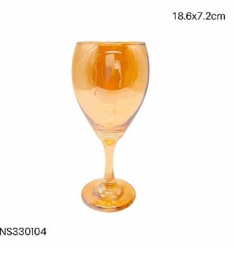 COPA DE VINO DORADA 335 ml / 12 oz SET 6 PZAS