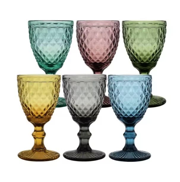 COPA DE VINO DE COLORES 260 ml / 8.8 oz SET 6 PZAS
